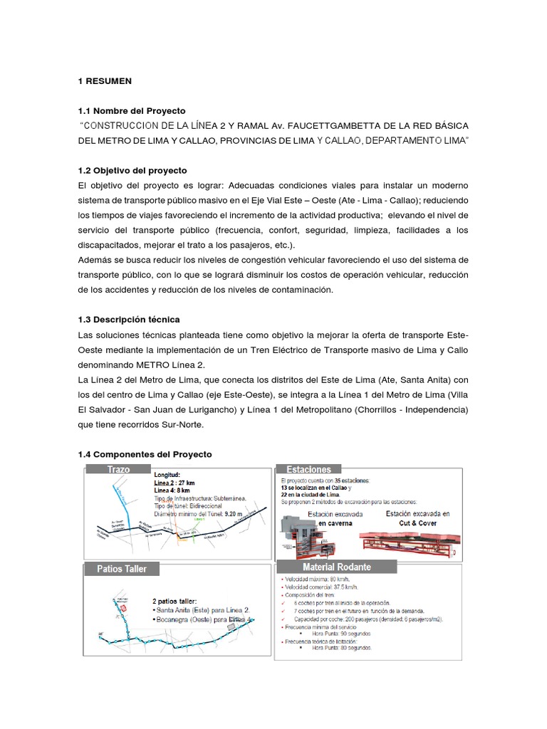 Construcción de la Línea 2 del Metro de Lima | PDF | Tránsito rápido | Lima