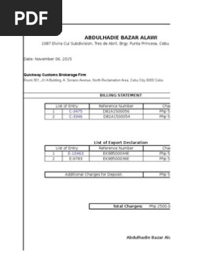 Billing Statement