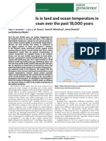 Divergent Trends in Land and Ocean Temperature in The Southern Ocean Over The Past 18,000 Years