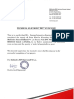 Certificate of PEB Work
