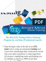 The Best ETL Testing Online Training by Real Time IT Industrial Experts