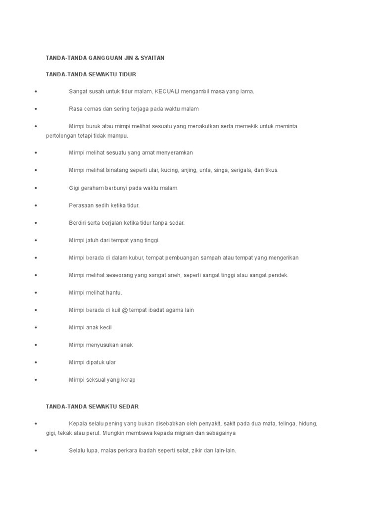 Tanda Gangguan Jin Syaitan Pdf