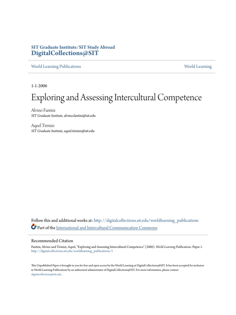 Intercultural Competence Assessment Survey – HQRU
