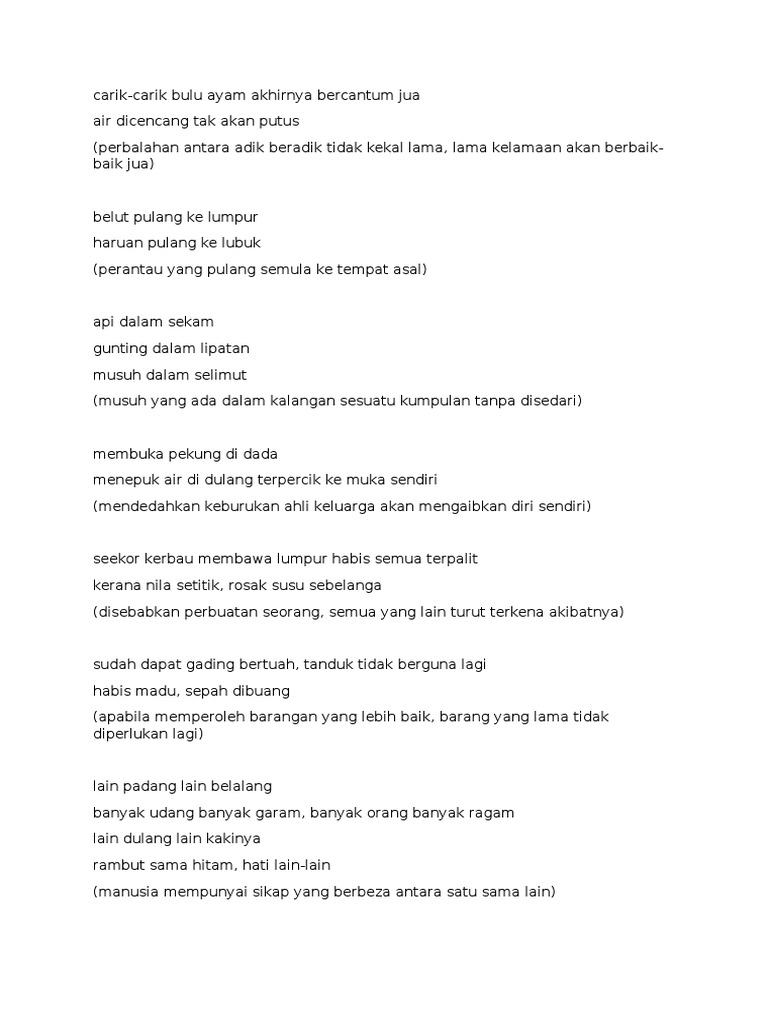 Peribahasa Yang Sama Makna Pdf