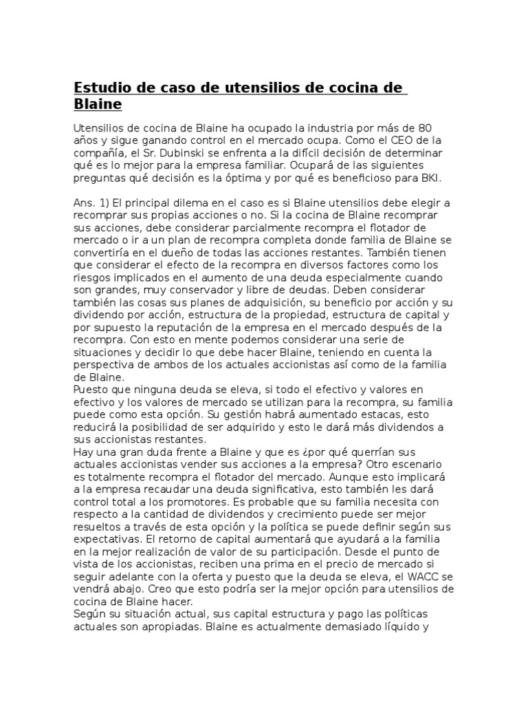 Blaine kitchenware case study answers essay 04 picture