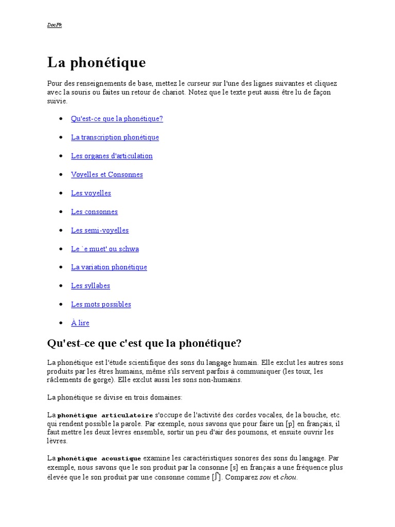 Introduction à la Phonétique | PDF | Voyelle | Syllabe