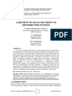 A Review On Data Security in Distributed System: P. Deepa Lakshmi and J. S. Praveen