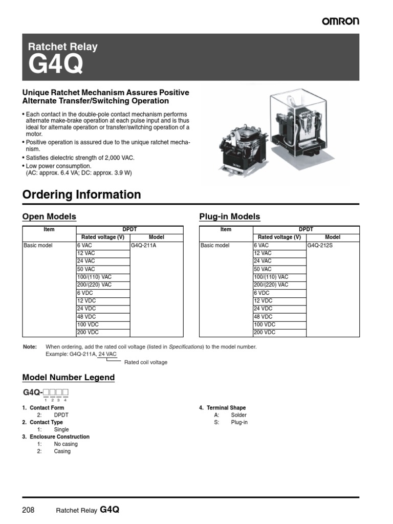 Ordering Information Ratchet Relay PDF Relay Alternating Current