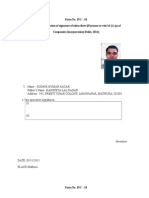 Form No. INC - 10 Form For Verification of Signature of Subscribers (Pursuant To Rule 16 (1) (Q) of Companies (Incorporation) Rules, 2014)