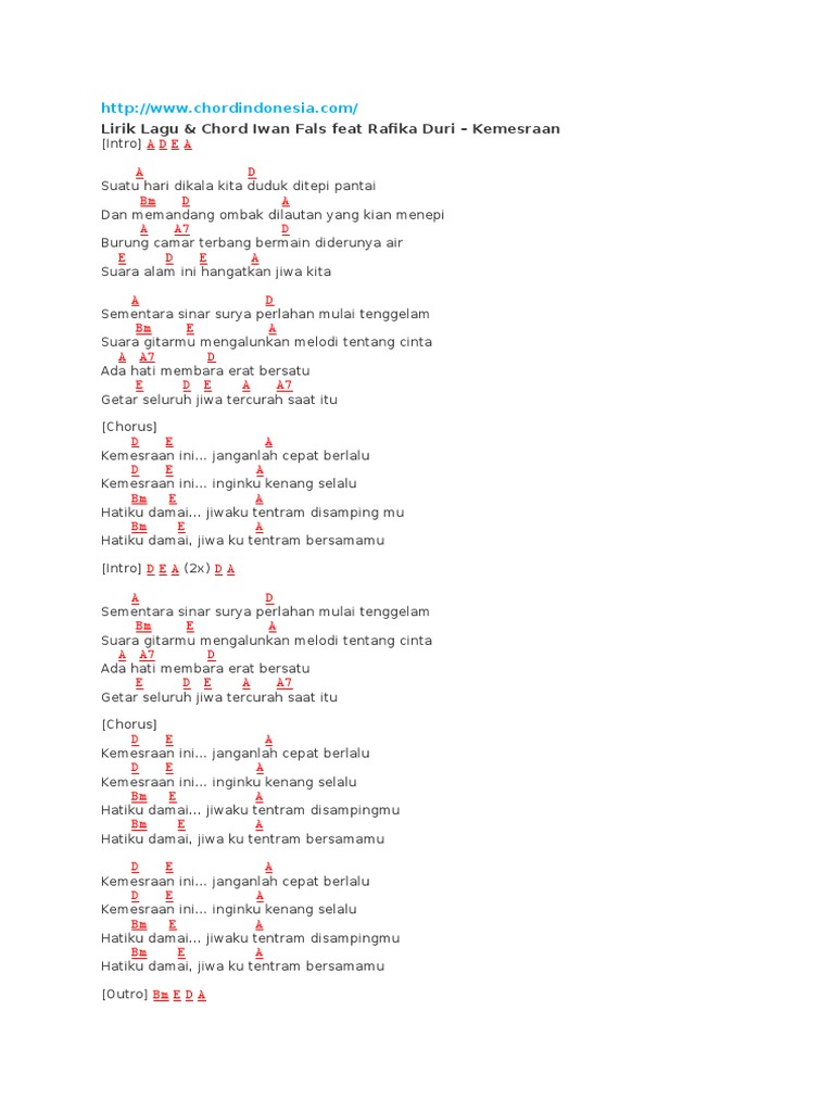 Iwan Fals Feat Rafika Duri Kemesraan Pdf