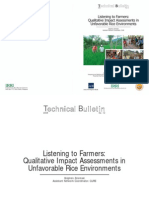 Listening To Farmers: Qualitative Impact Assessments in Unfavorable Rice Environments