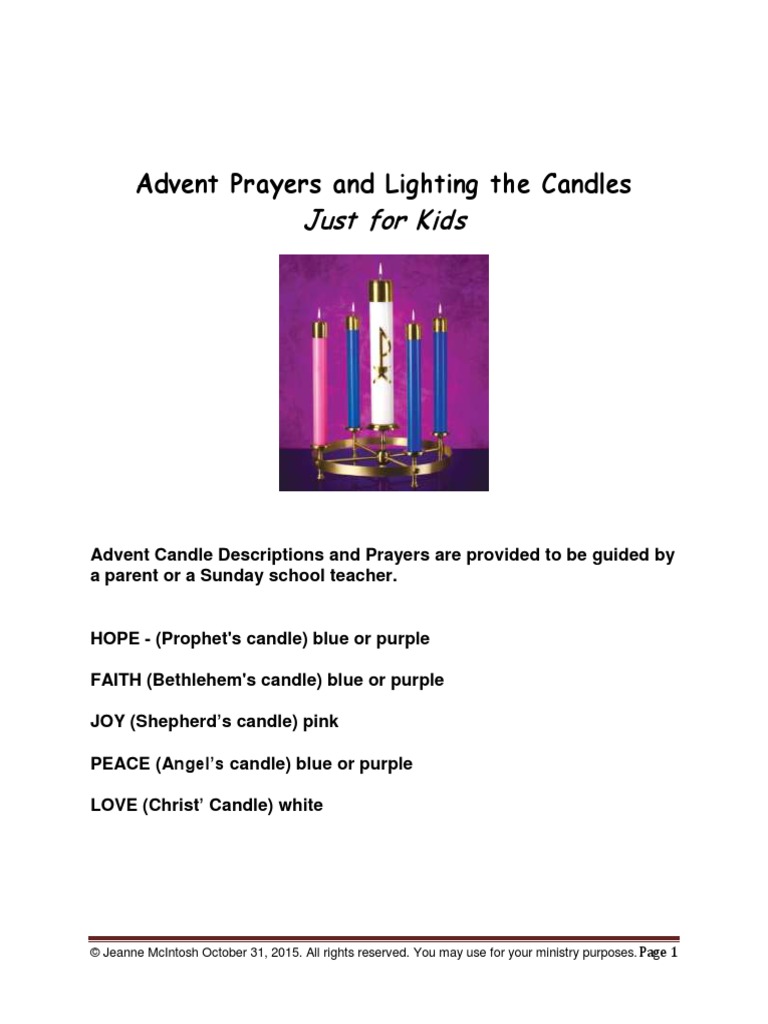 Advent Prayers and Candle Lighting for Kids Advent Jesus