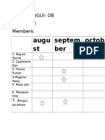 Augu ST Septem Ber Octob Er: Team Mangui-Ob Household Members