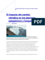 El Cambio Climatico en Los Glaciares Patagonicos