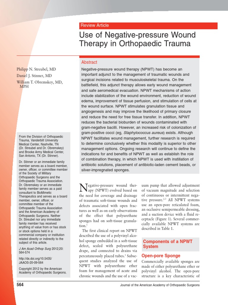Use of Negative-Pressure Wound | PDF | Wound | Surgery