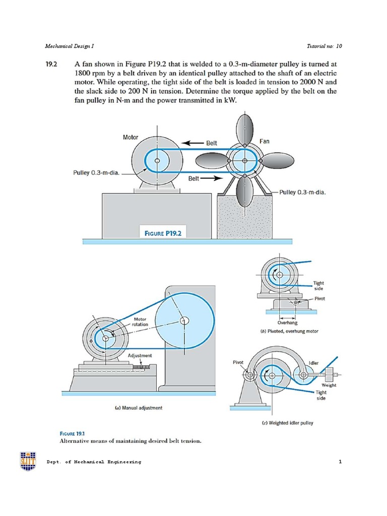 Mechanical Design I Tutorial No: 10: Dept. of Mechanical Engineering ...