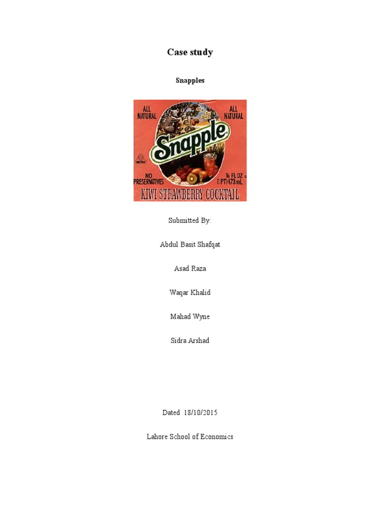 Revitalizing Snapple's Brand Equity | PDF | Brand | Economic Institutions