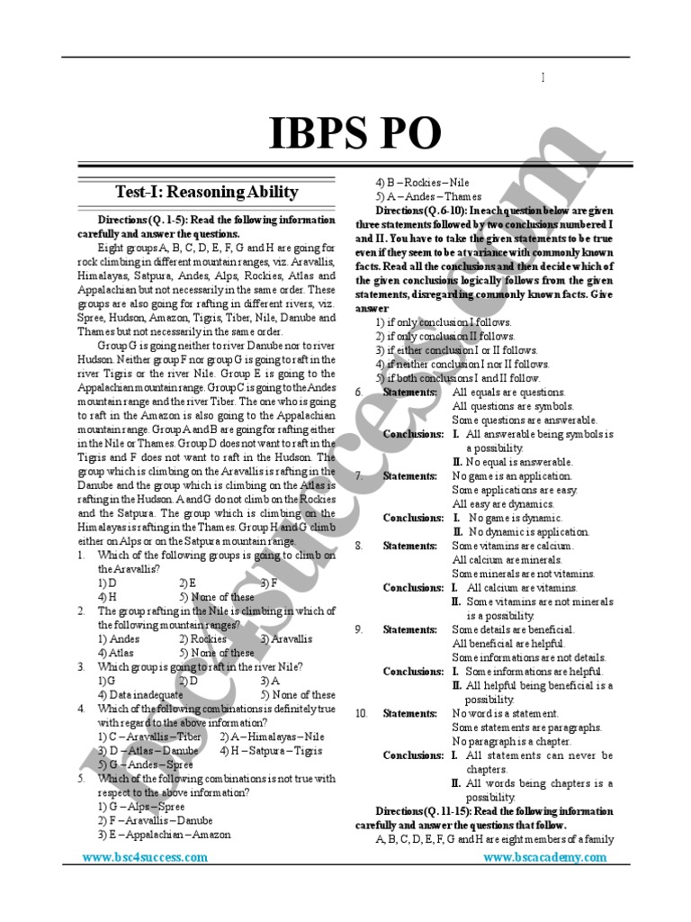 Practice Set IBPS PO Mains | PDF | India–Pakistan Relations | Insurance