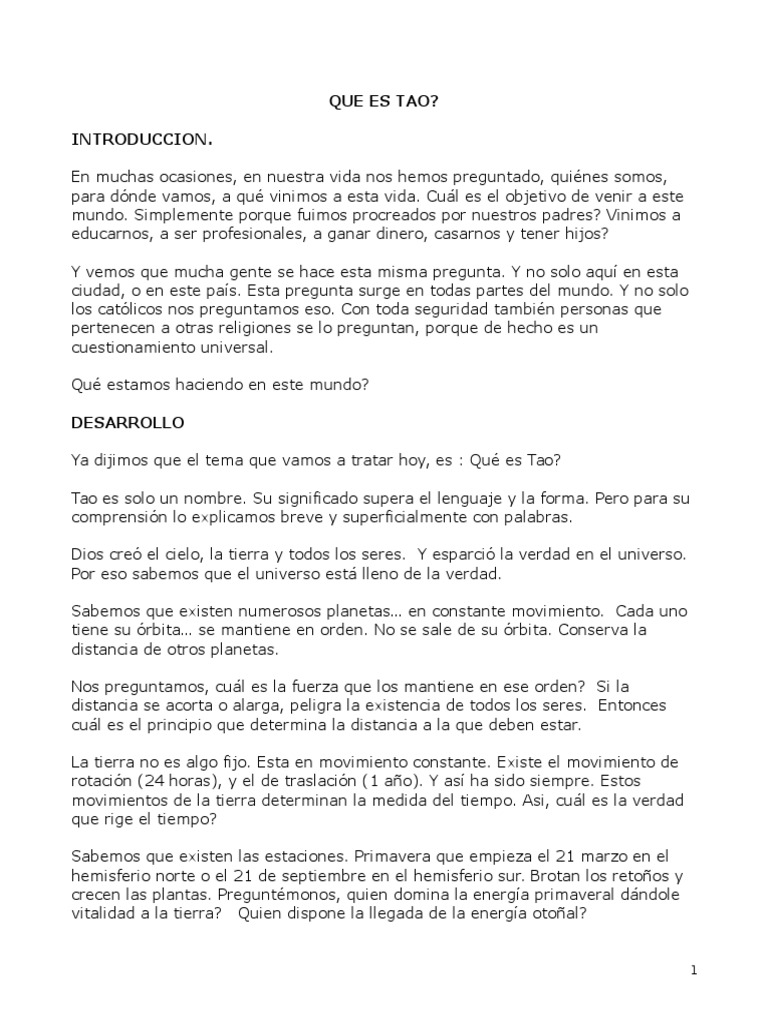 Que Es Tao PDF Verdad Tao