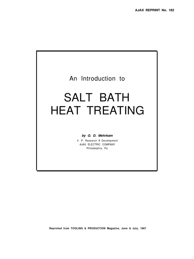 Salt Bath Heat Treatment Heat Treating Annealing (Metallurgy)