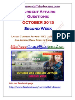 Current Affairs - Oct 2015 Second Week