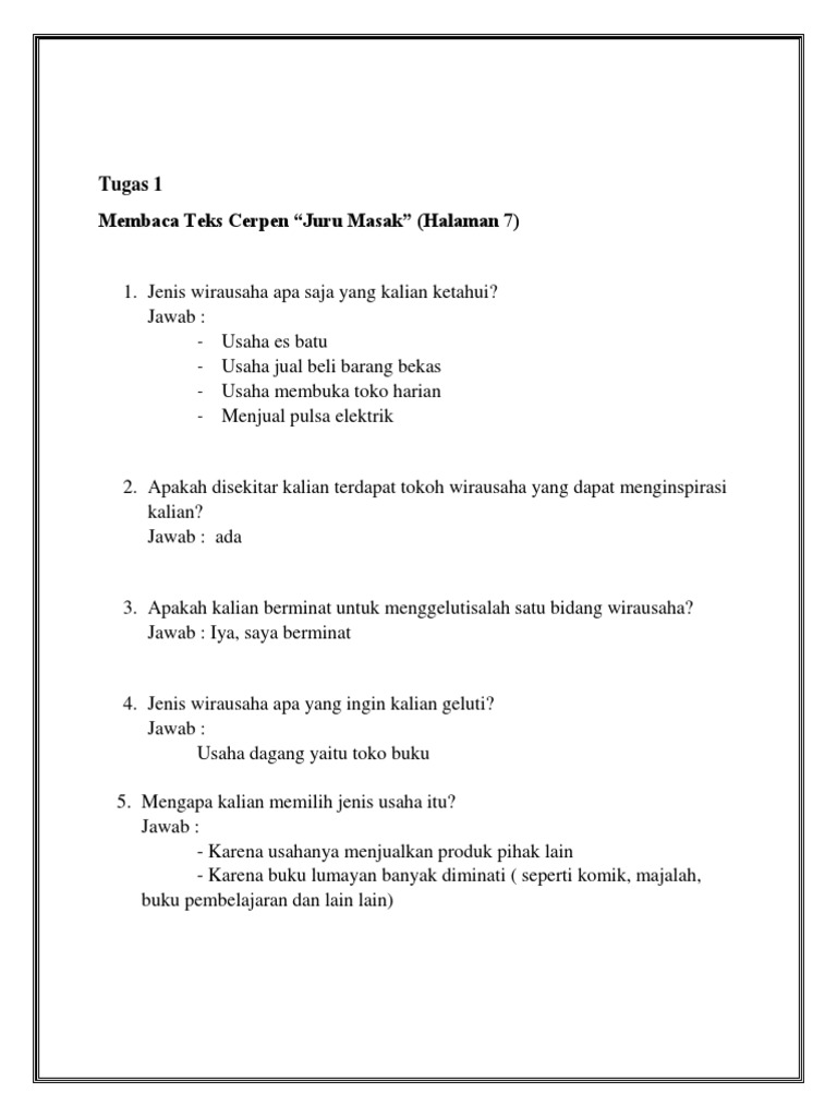 Teks Cerpen Juru Masak Karya Damhuri Muhammad Berbagi