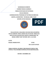 Analgesia para El Trabajo de Parto Con Morfina Subdural