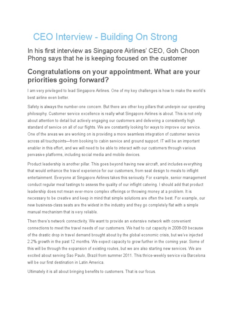 CEO Interview | PDF | Business | Finance & Money Management