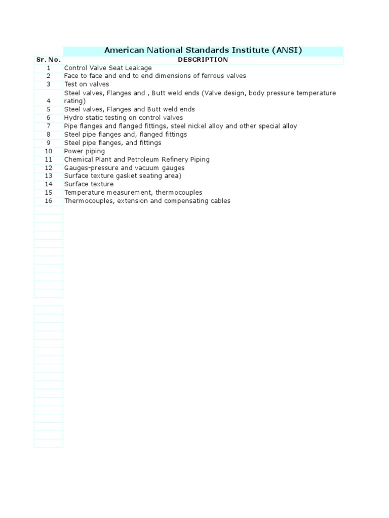 Instrumentation Standards List | PDF | Electrical Wiring | Pipe (Fluid ...