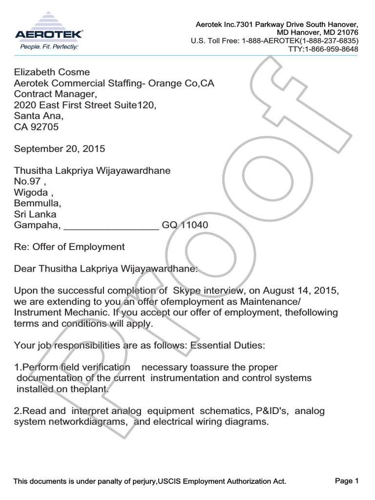 Ulyh Employment Offer Document | PDF