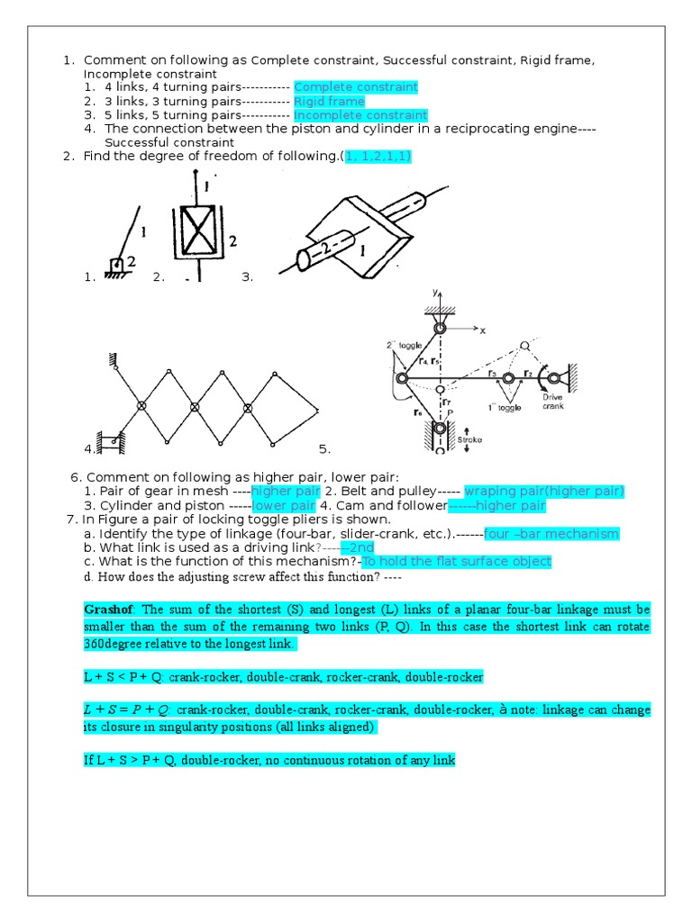 Complete Constraint Rigid Frame Incomplete Constraint | PDF