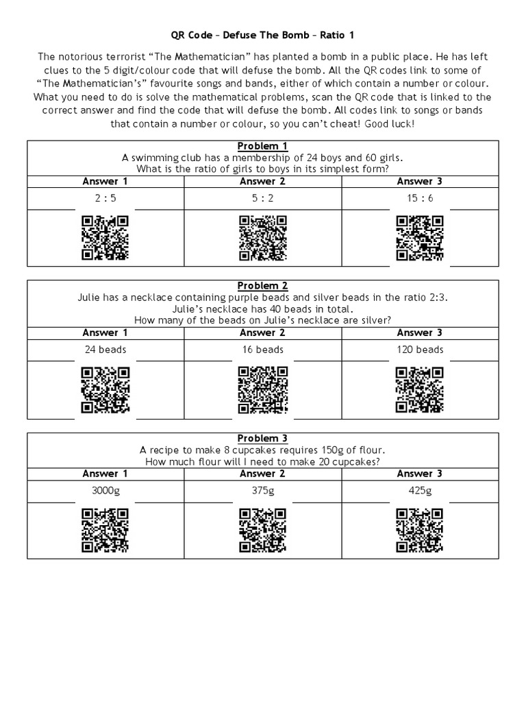 QR Code Defuse The Bomb - Ratio 1 | PDF