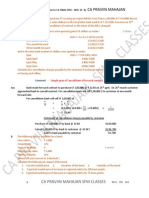 Solution For Ca Final SFM Nov 15 Paper (Practical Questions) by Ca Praviin Mahajan