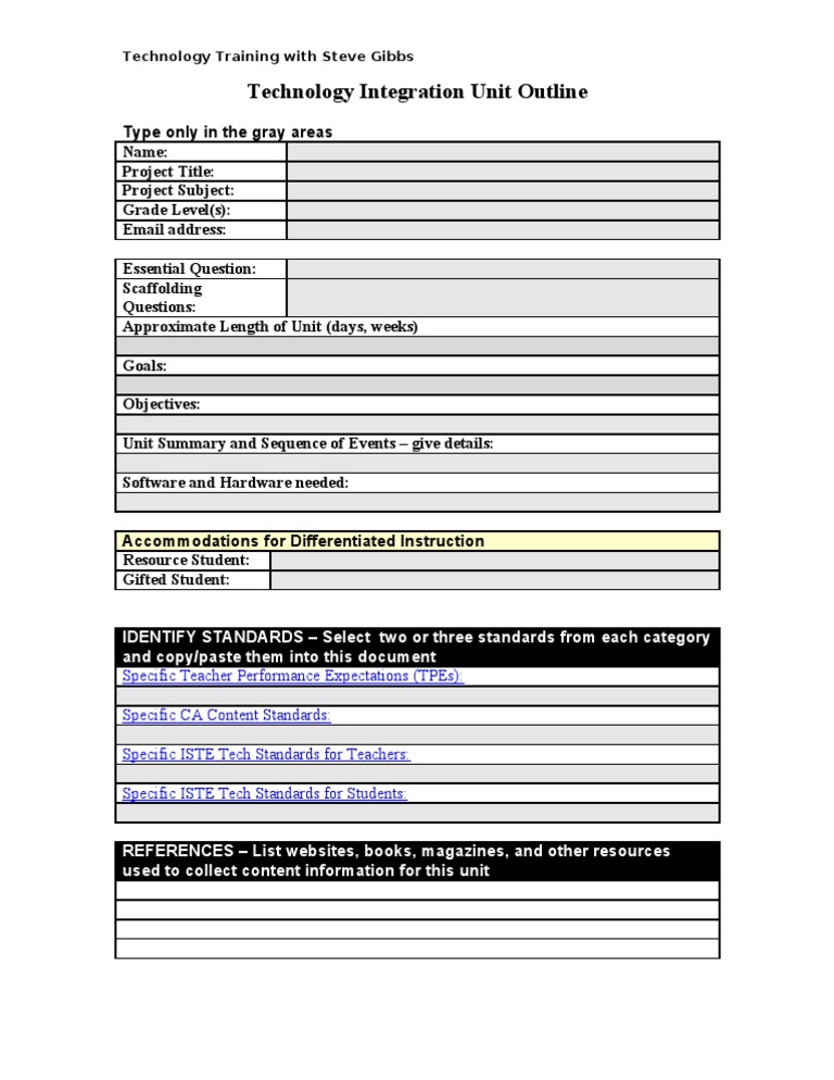 Engr 190W Technology Integration Outline | PDF