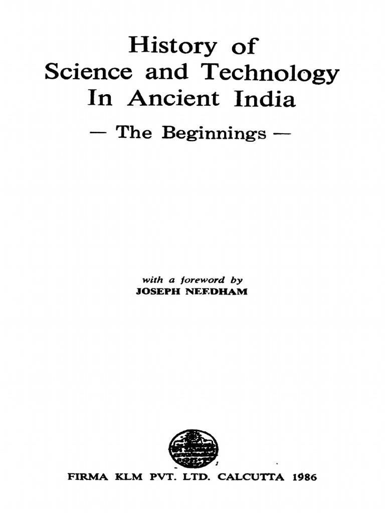 History of Science & Technology in Ancient India PDF | PDF