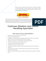 DHL Global Forwarding Rаspisuje Oglаs Zа Poziciju Customer Relation and Claims Handling Specialist