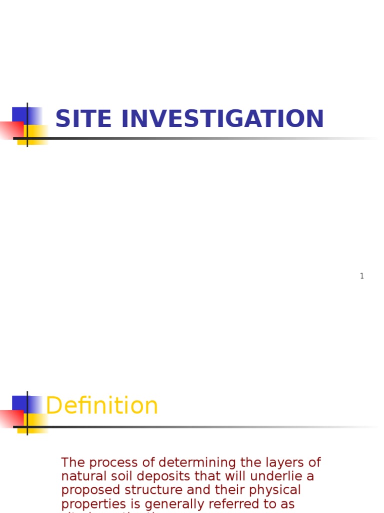 Site Investigation for Foundation Design | PDF | Geotechnical ...