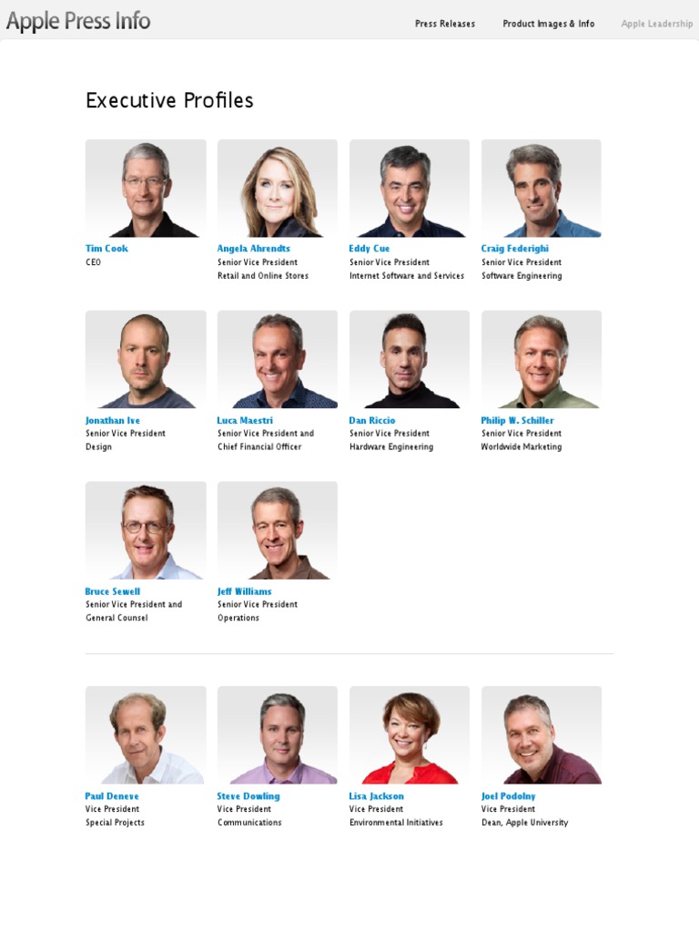 Apple Leadership & Board Overview | PDF