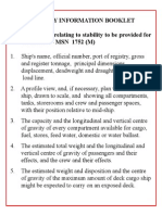 Stability Information Booklet Information Relating To Stability To Be Provided For The Master: - MSN 1752 (M)