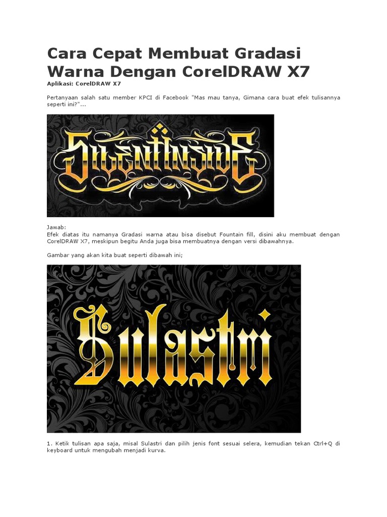 Cara Cepat Membuat Gradasi Warna Dengan CorelDRAW X7 Cara Cepat Membuat Gradasi Warna Dengan CorelDRAW X7