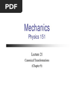 Lecture21 Canonical Transformation