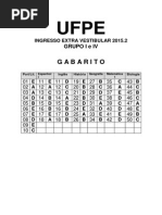 Gab_ingresso Extra Vestibular 2015.2 i e IV