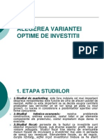 2.alegerea Variantei Optime de Investitii