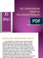 Isu Lingkungan Hidup Di Kalangan Remaja (PRESENTASI)