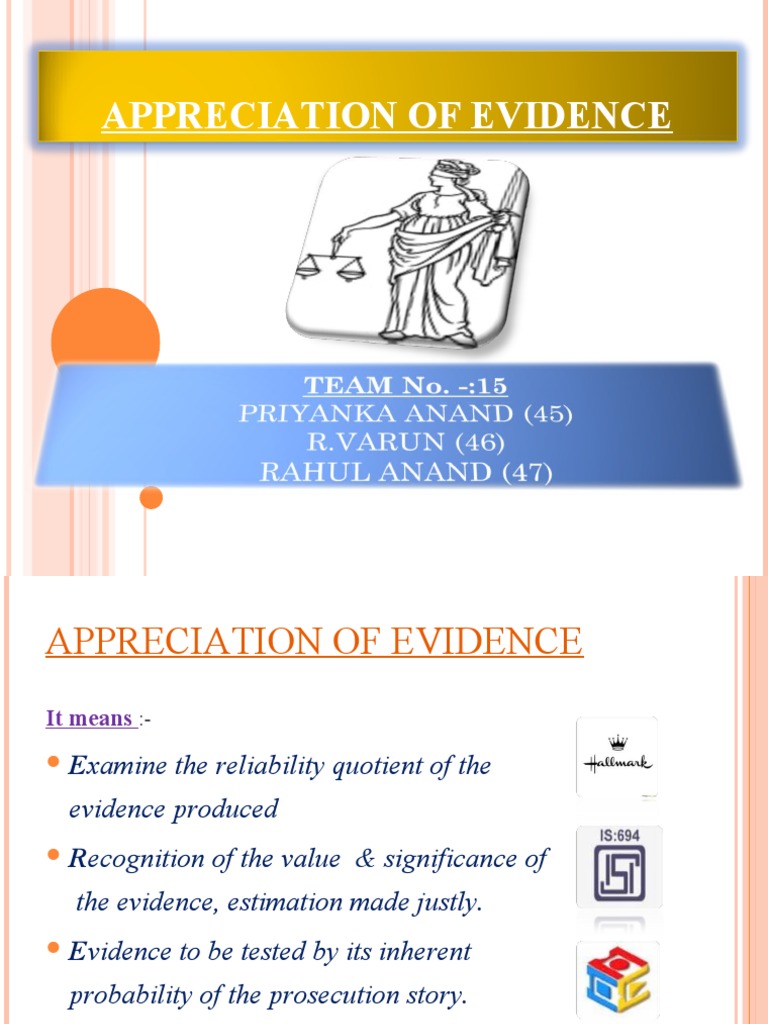 Evidence Appreciation in Legal Cases | PDF | Witness | Evidence