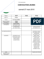 FCC La Joux - Convocation Jeunes 27-03-2010