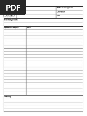 Cornell Notes Template