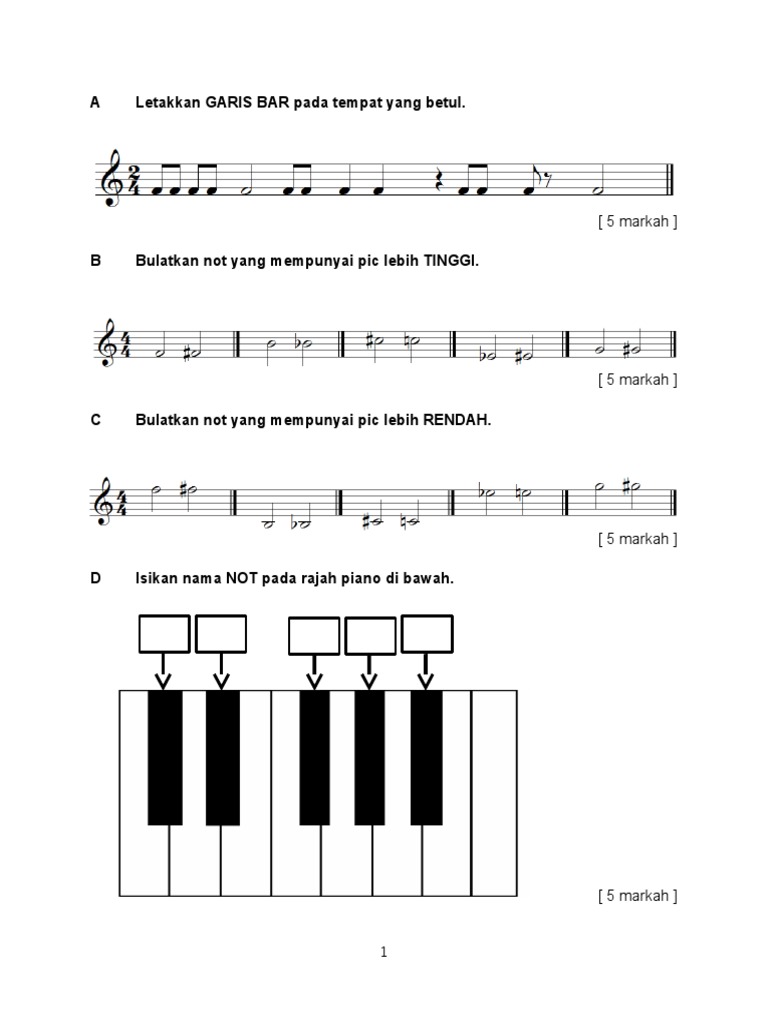 Peperiksaan Akhir Tahun Pend Muzik Ting 1