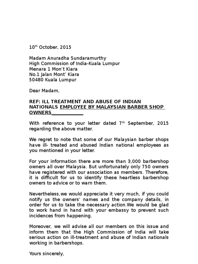 Corrected High Comm Letter | PDF