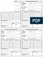 Patient medication record template